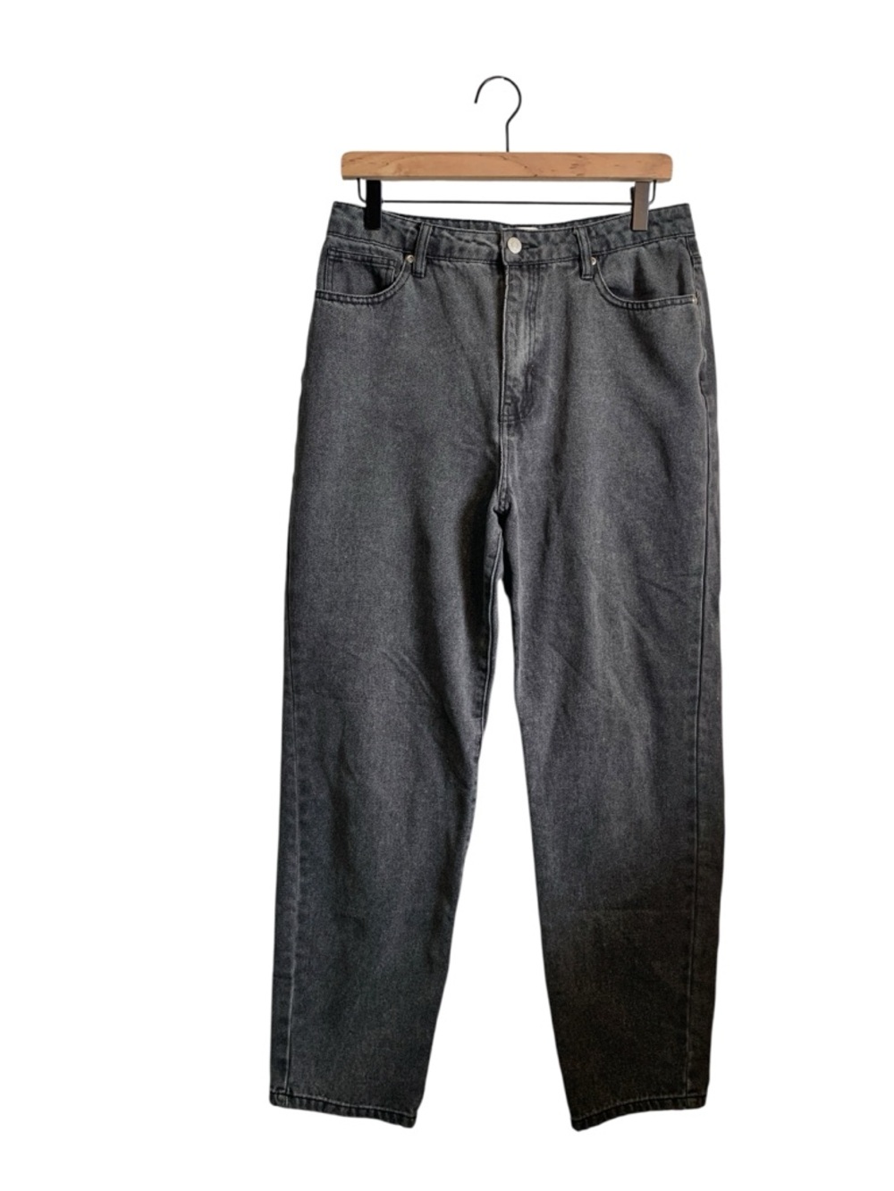 Women's Francesca’s Harper Heritage High Rise Mom Jean Wide Leg Black Faded Wash